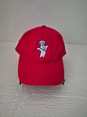 Vtg Y2K Pillsbury Dough Boy Red Embroidered Cotton Strapback Baseball Cap Hat